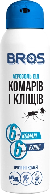 Аэрозоль БРОС от клещей и комаров, 90мл, Польша