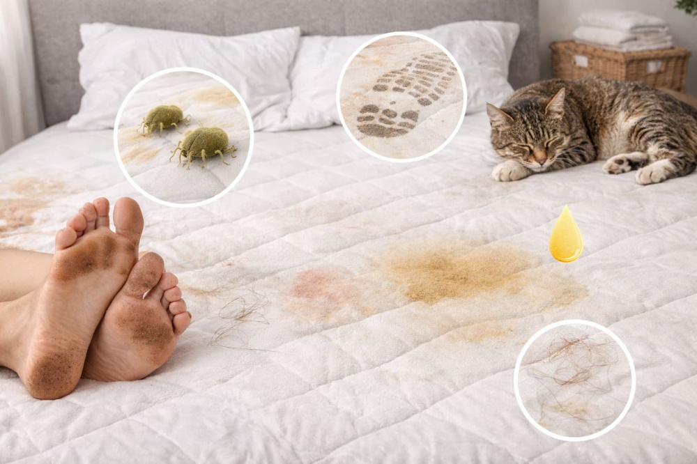 Чому матрац накопичує бруд і запахи