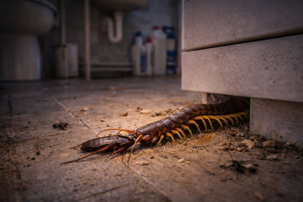 Наличие насекомых в квартире привлекает сколопендру