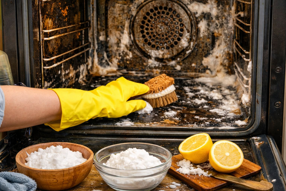 Очистка духовки содой