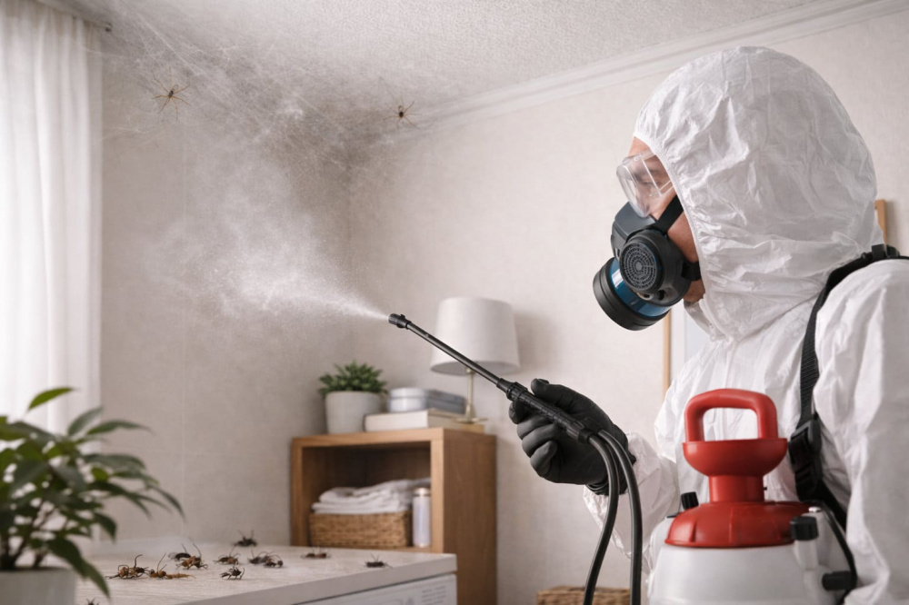 Профессиональная дезинсекция против пауков и насекомых