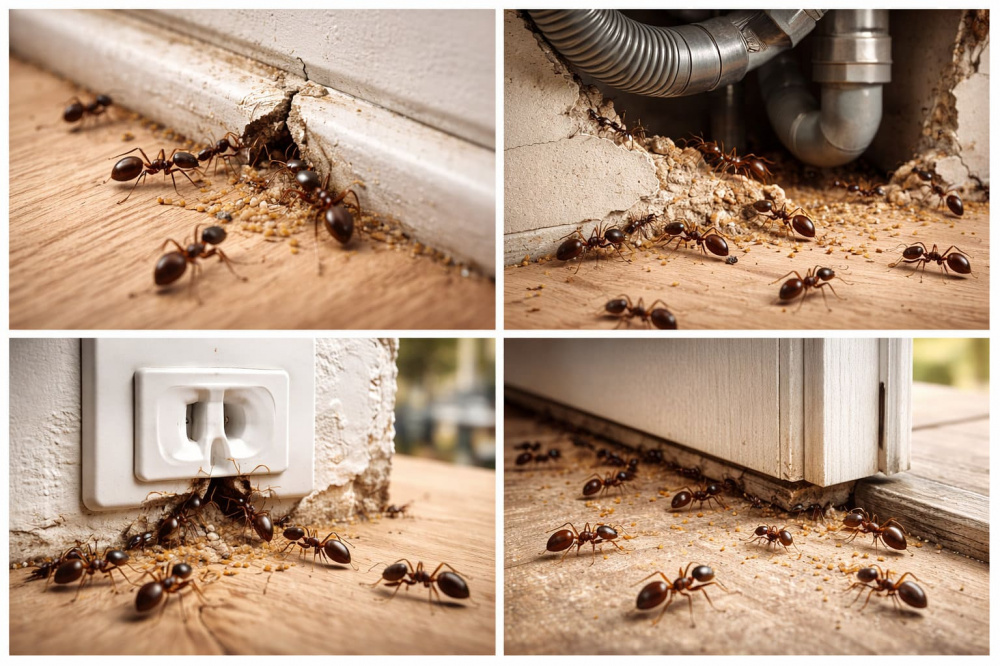 Щілини та отвори через які мурахи потрапляють у квартиру