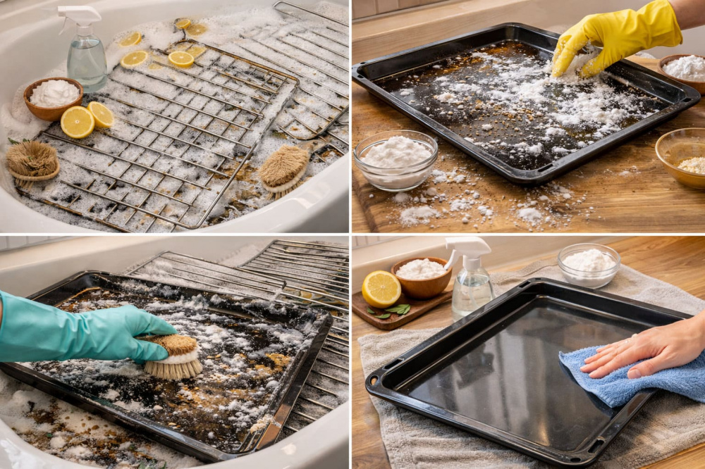 Как очистить решётки и противни без агрессивной химии