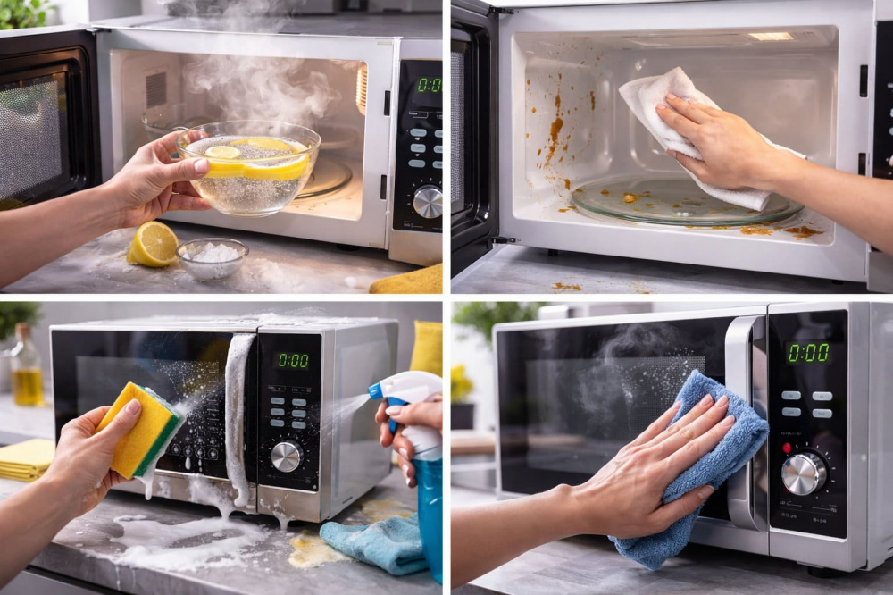 Как почистить микроволновку внутри и снаружи