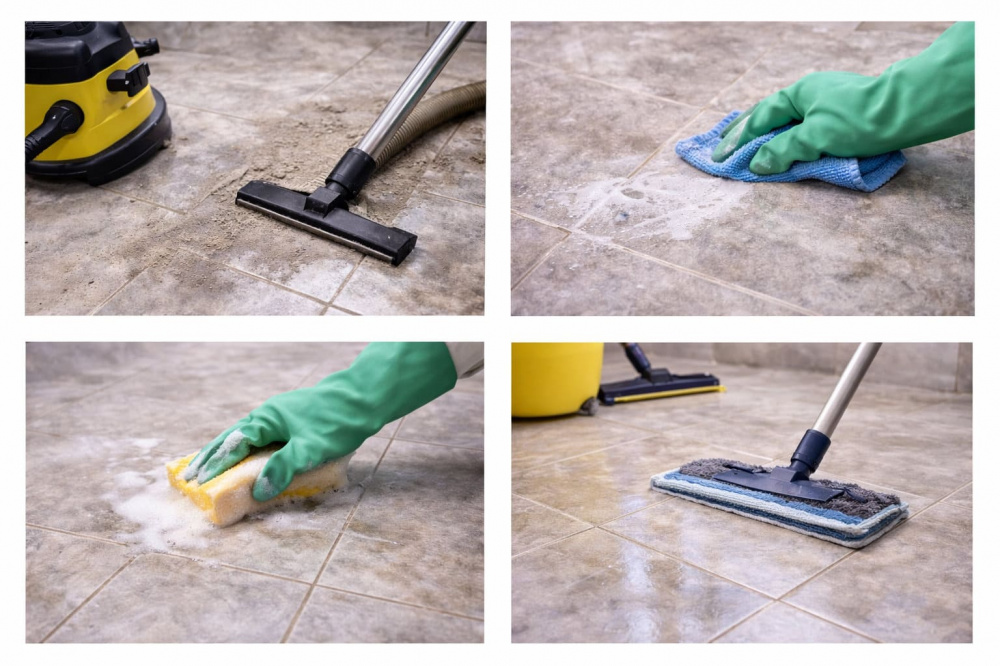 Как убрать строительную пыль и разводы