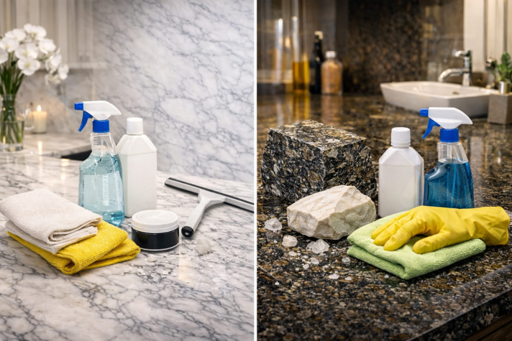 Які засоби підходять для мармуру та граніту